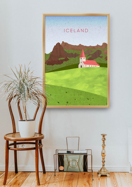 Iceland Minimal Travel Poster
