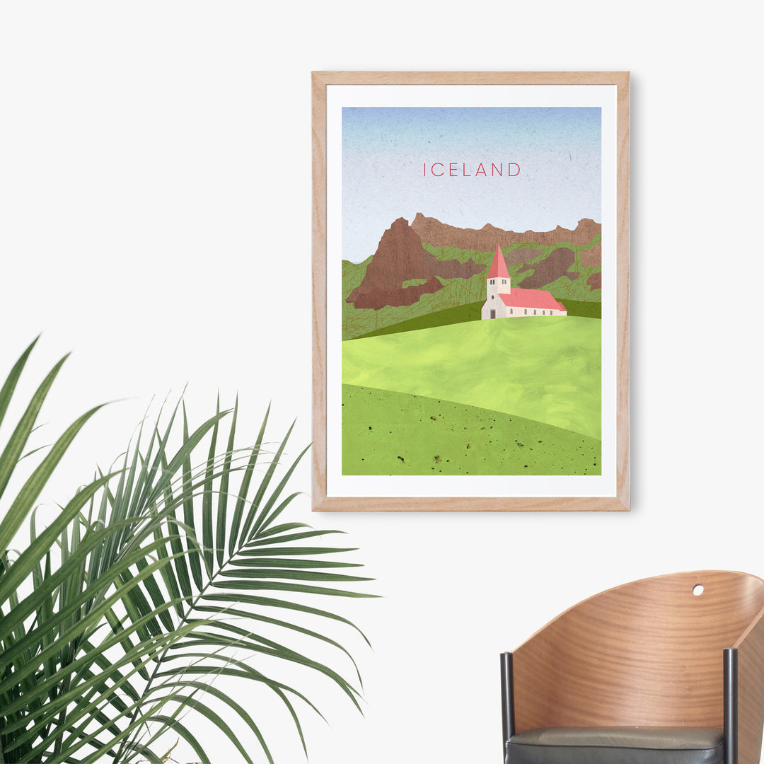 Iceland Minimal Travel Poster