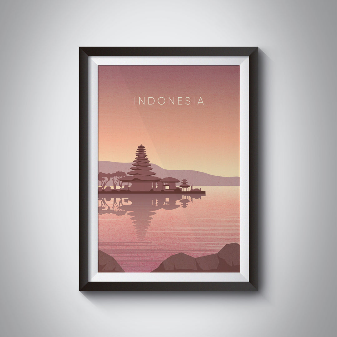 Indonesia Minimal Travel Poster