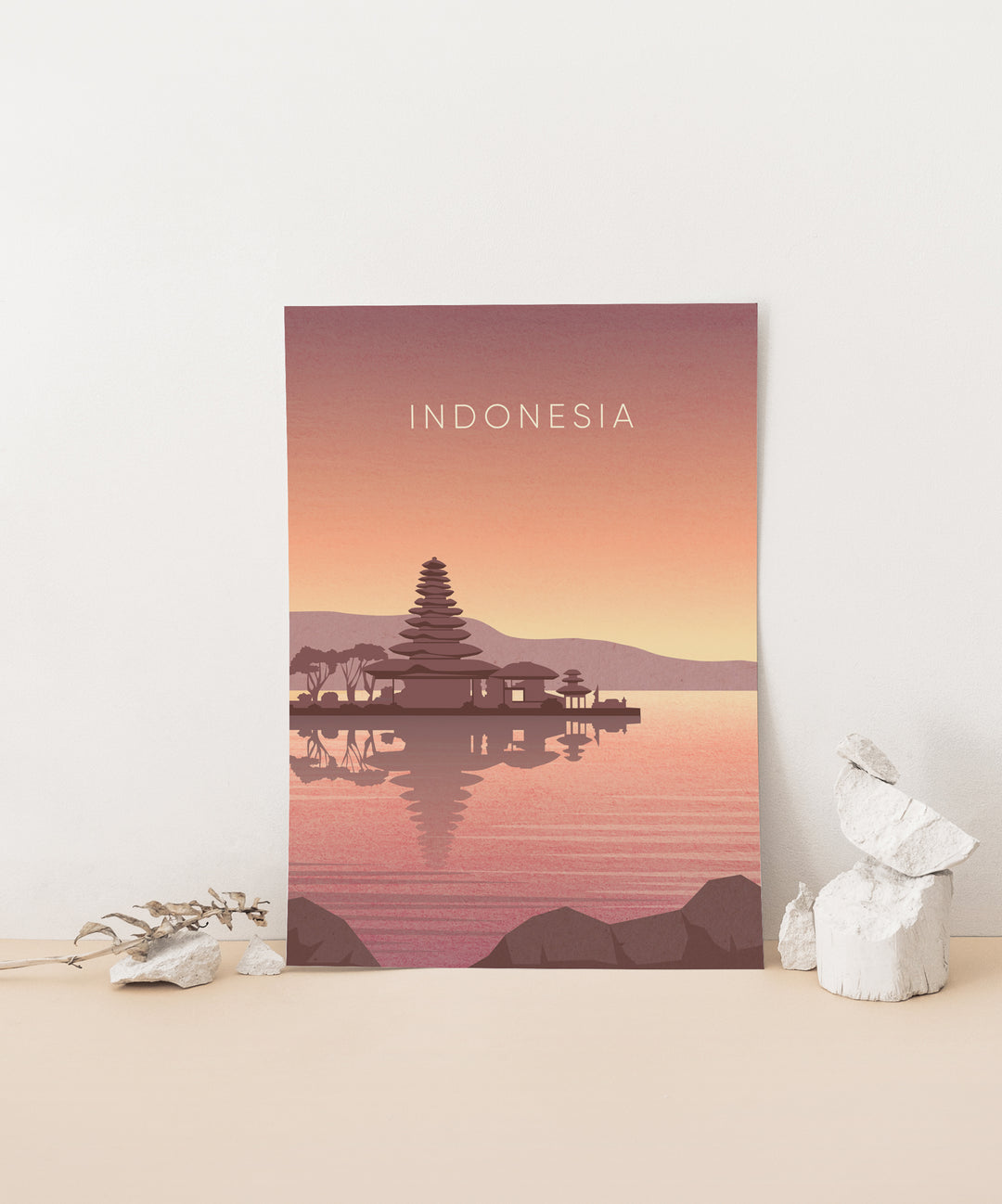 Indonesia Minimal Travel Poster