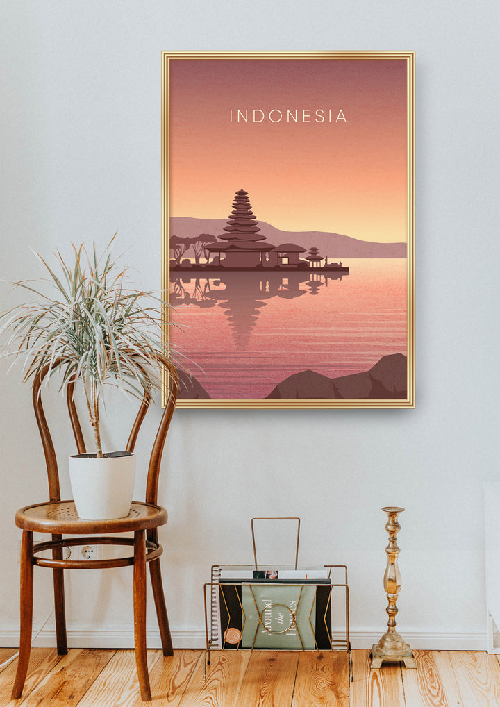 Indonesia Minimal Travel Poster