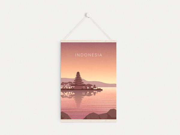 Indonesia Minimal Travel Poster