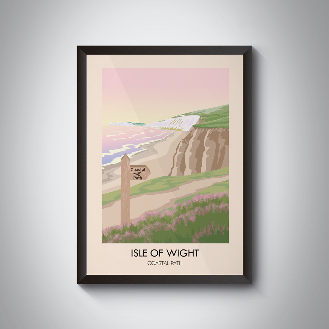 Isle of Wight Coastal Path Travel Poster