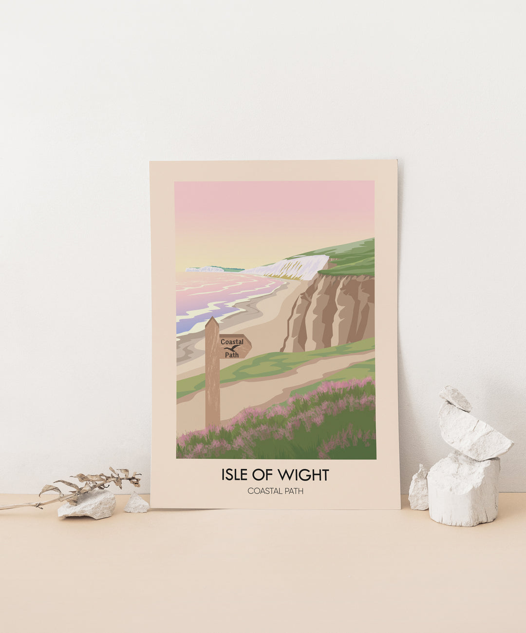 Isle of Wight Coastal Path Travel Poster