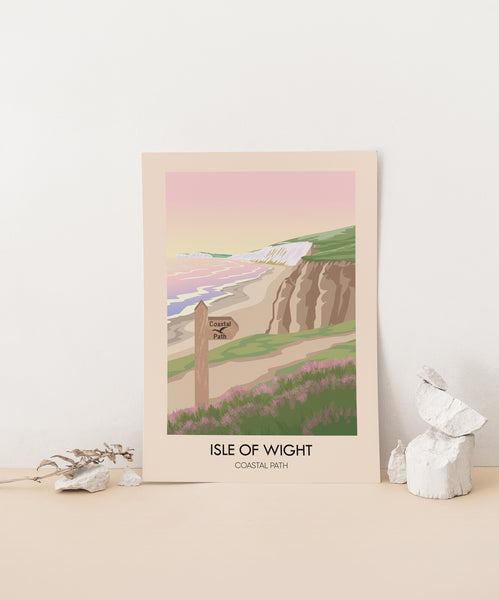 Isle of Wight Coastal Path Travel Poster