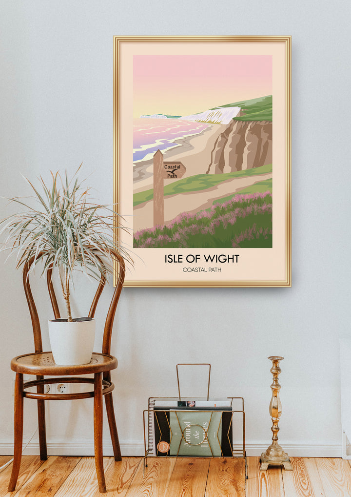 Isle of Wight Coastal Path Travel Poster