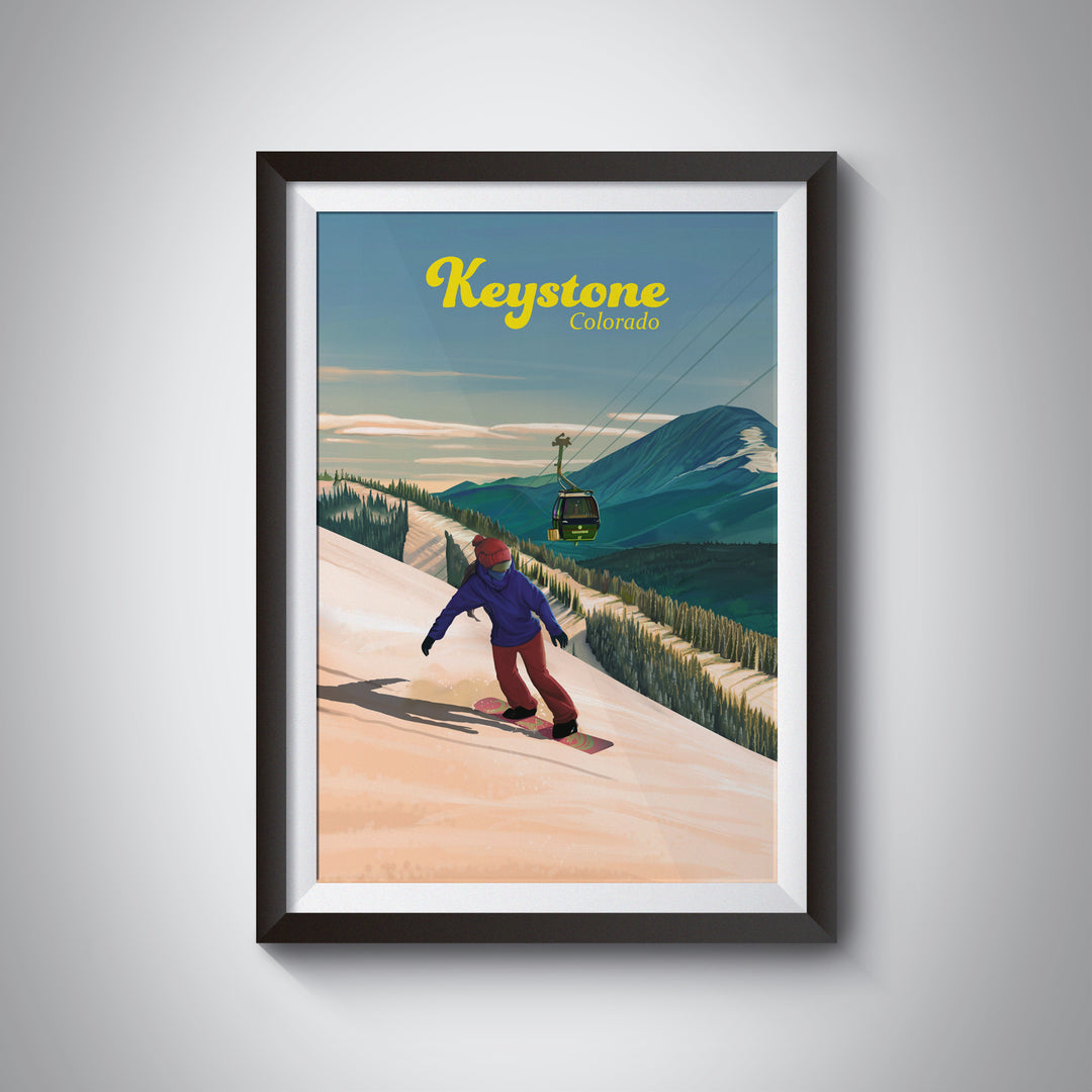 Keystone Snowboarding Travel Poster