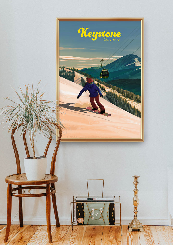 Keystone Snowboarding Travel Poster