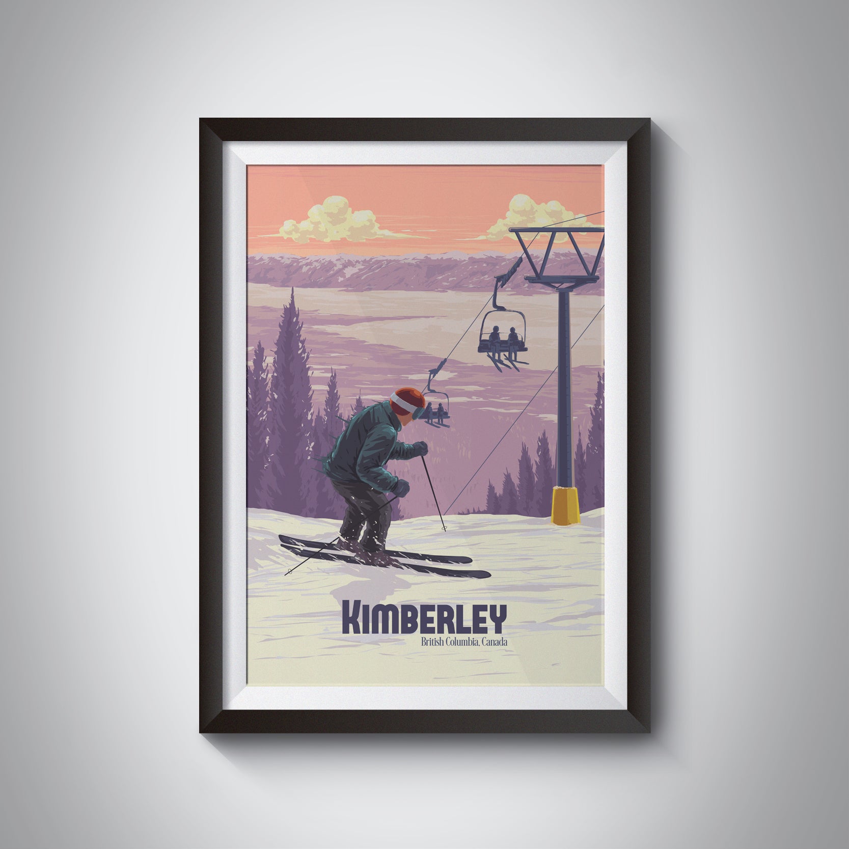 Kimberley Ski Resort Canada Travel Poster