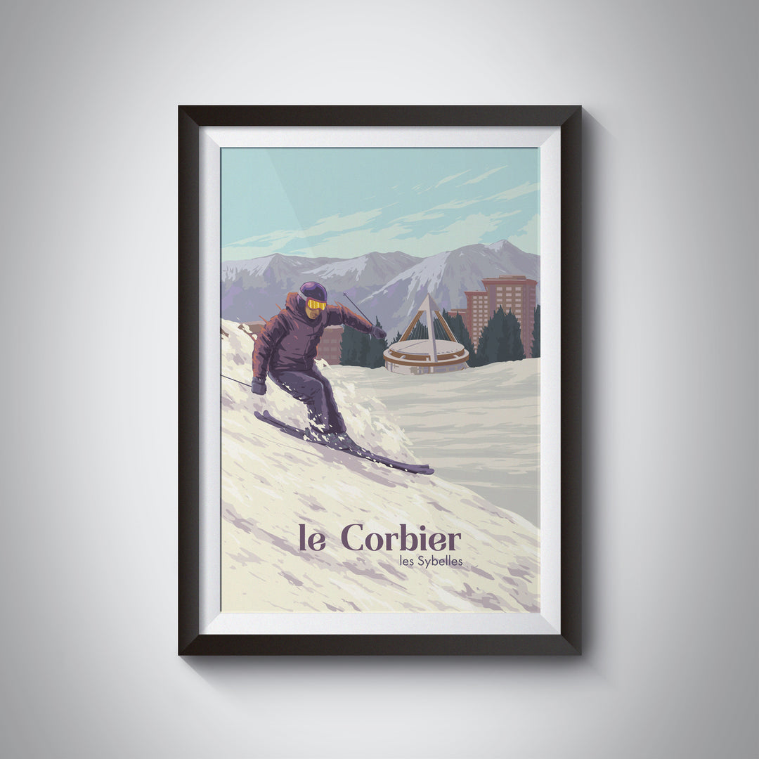 Le Corbier Ski Resort France Travel Poster