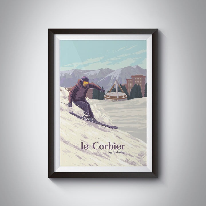 Le Corbier Ski Resort France Travel Poster