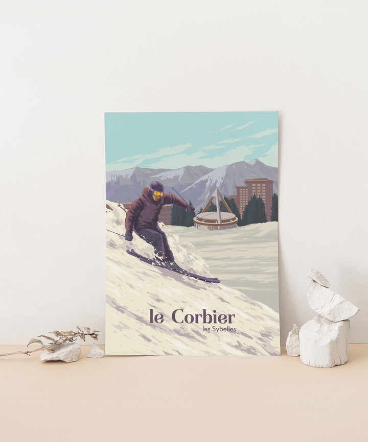 Le Corbier Ski Resort France Travel Poster