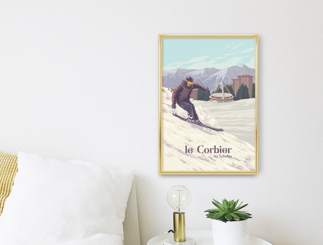 Le Corbier Ski Resort France Travel Poster