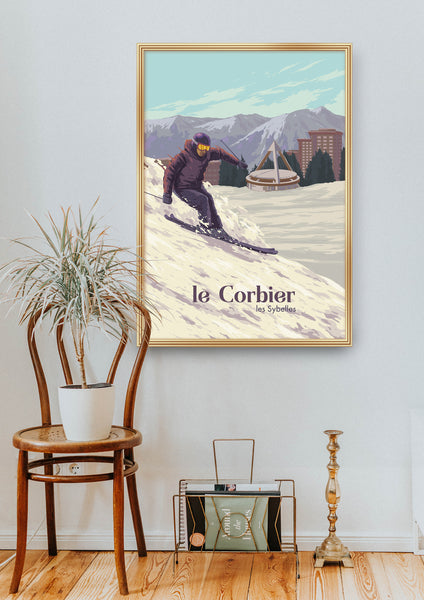Le Corbier Ski Resort France Travel Poster