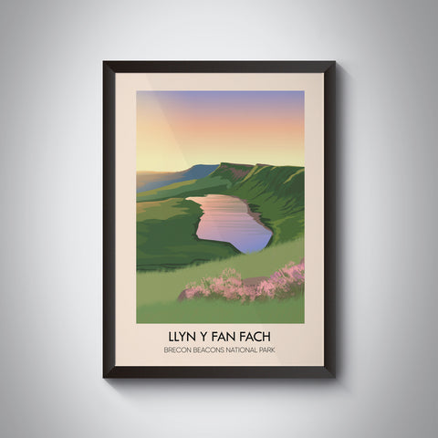 Llyn y Fan Fach Brecon Beacons National Park Wales Travel Poster