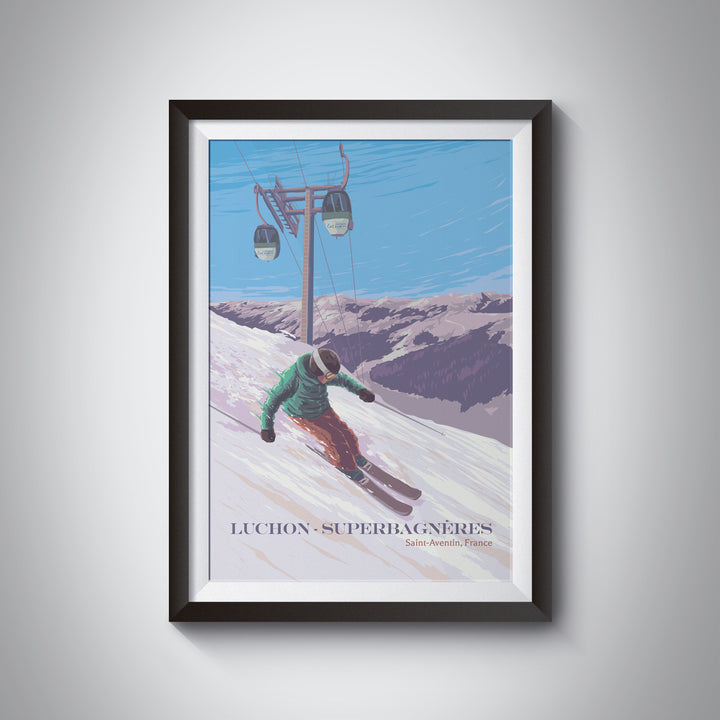 Luchon-Superbagnères France Ski Resort Poster