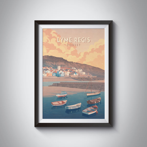 Lyme Regis Seaside Travel Poster