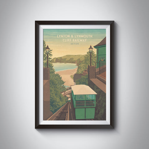 Lynton and Lynmouth Cliff Railway Travel Poster