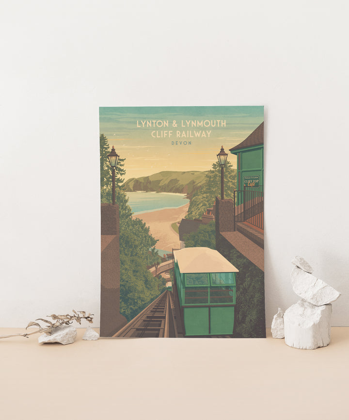 Lynton and Lynmouth Cliff Railway Travel Poster