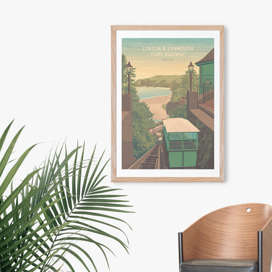 Lynton and Lynmouth Cliff Railway Travel Poster