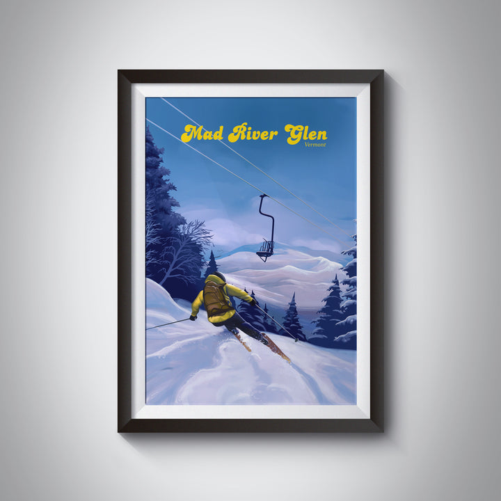 Mad River Glen Vermont Ski Resort Travel Poster