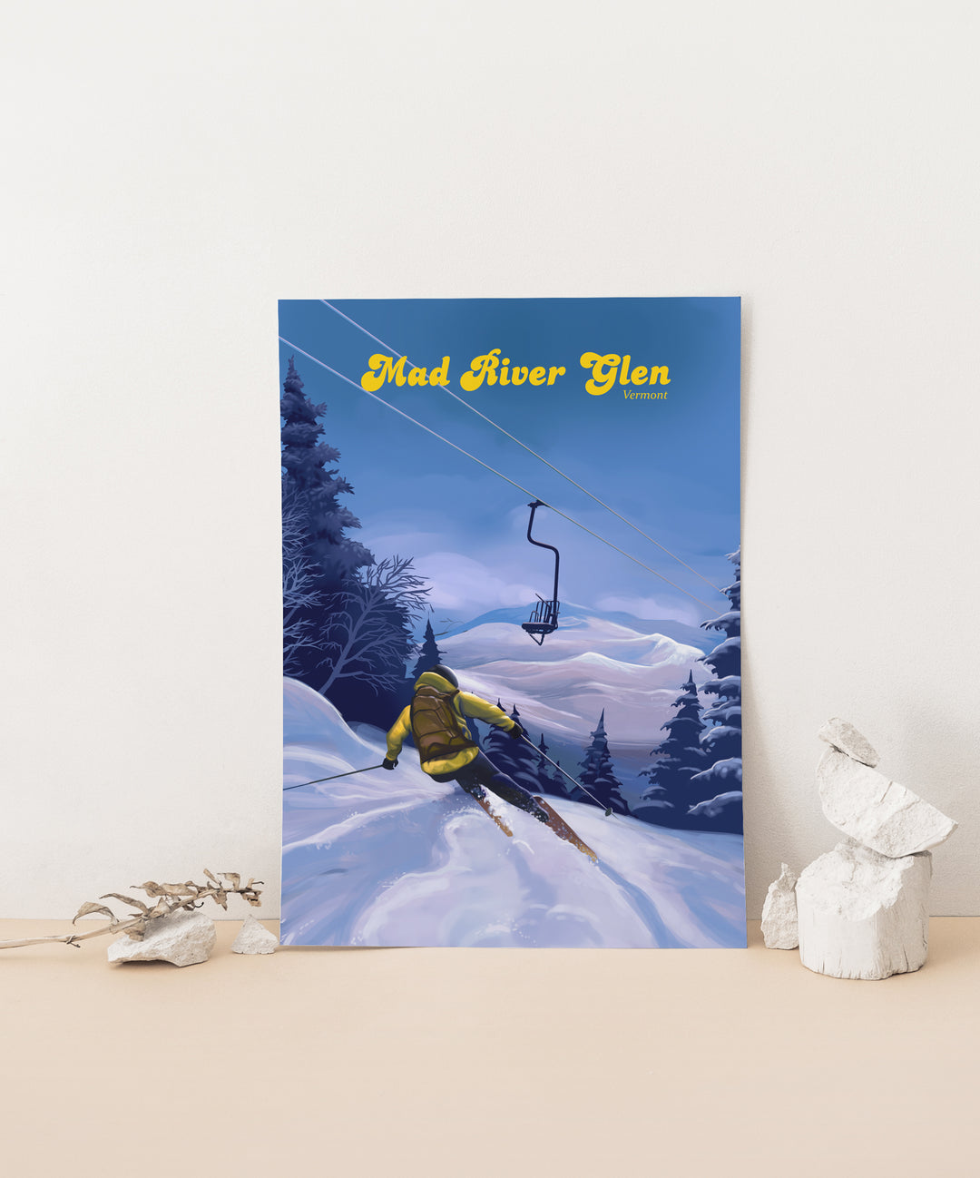 Mad River Glen Vermont Ski Resort Travel Poster