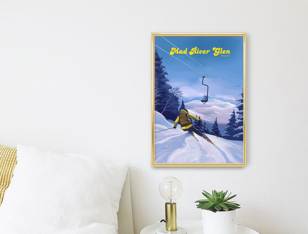 Mad River Glen Vermont Ski Resort Travel Poster