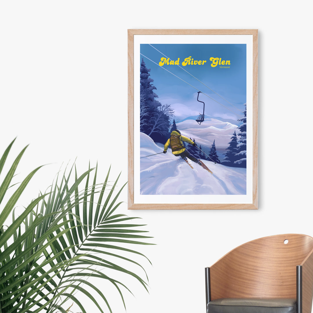 Mad River Glen Vermont Ski Resort Travel Poster