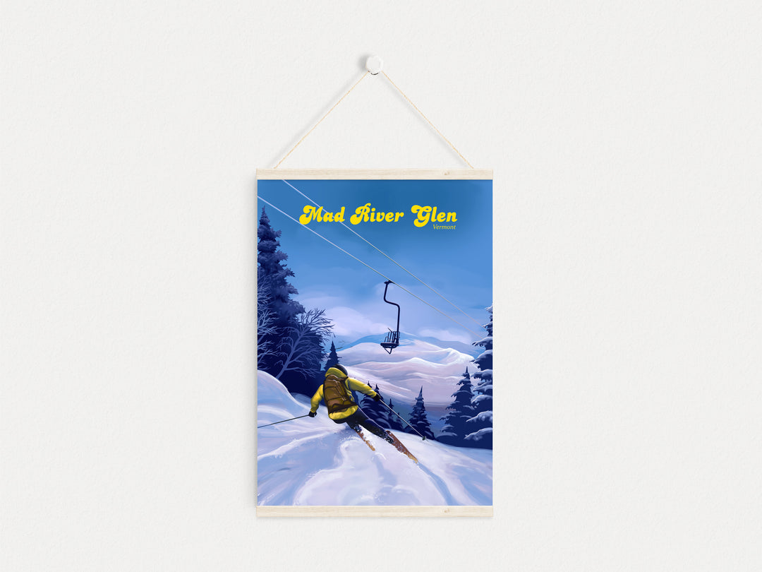 Mad River Glen Vermont Ski Resort Travel Poster