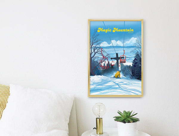 Magic Mountain Vermont Ski Resort Travel Poster