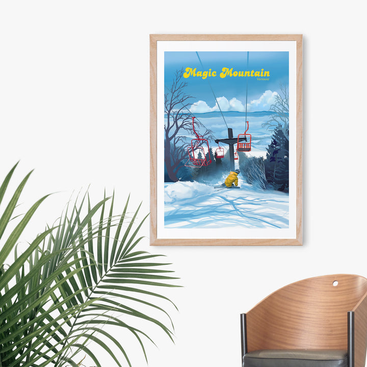 Magic Mountain Vermont Ski Resort Travel Poster