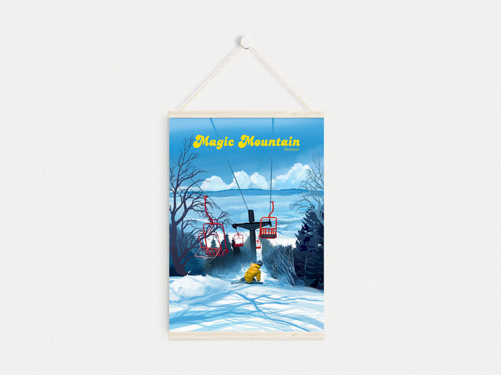 Magic Mountain Vermont Ski Resort Travel Poster