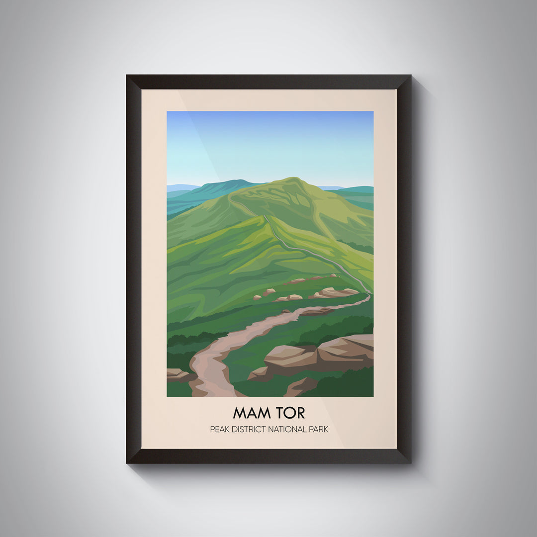 Mam Tor Peak District Travel Poster