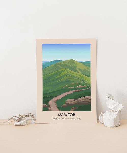 Mam Tor Peak District Travel Poster