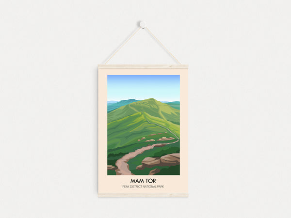 Mam Tor Peak District Travel Poster