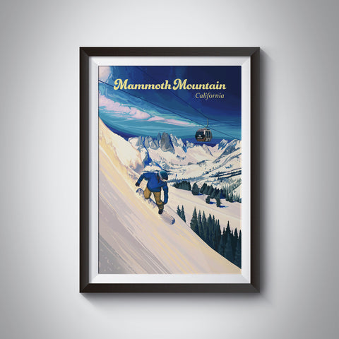 Mammoth Mountain Snowboarding Travel Poster