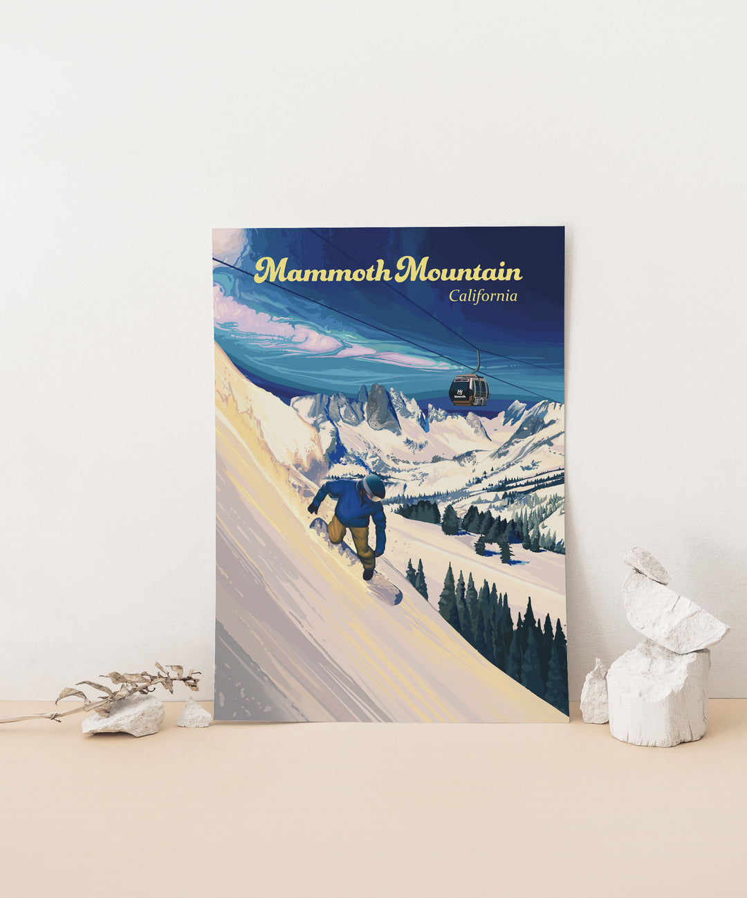 Mammoth Mountain Snowboarding Travel Poster