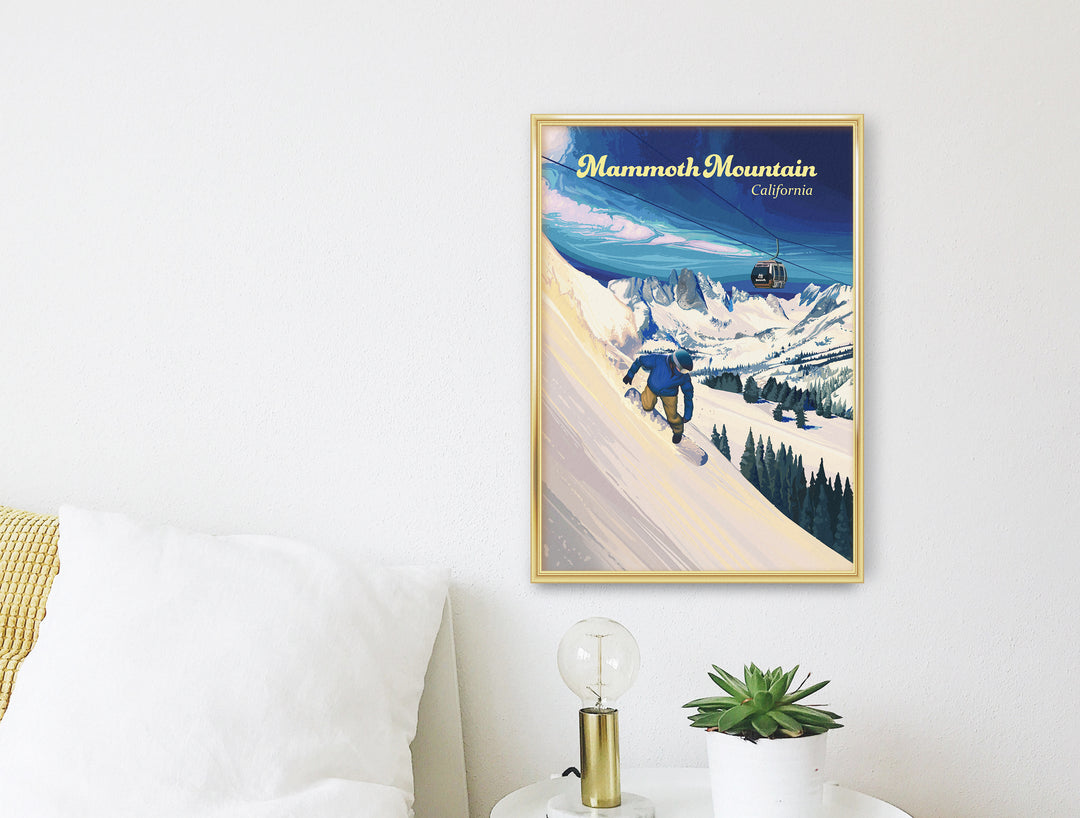 Mammoth Mountain Snowboarding Travel Poster