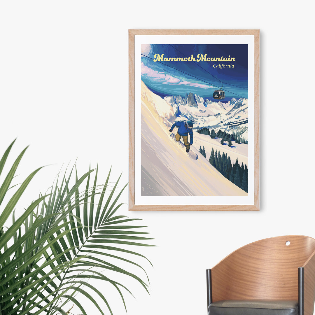 Mammoth Mountain Snowboarding Travel Poster