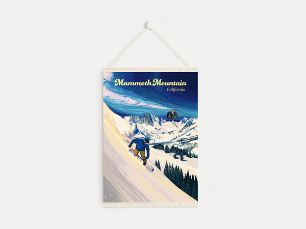 Mammoth Mountain Snowboarding Travel Poster
