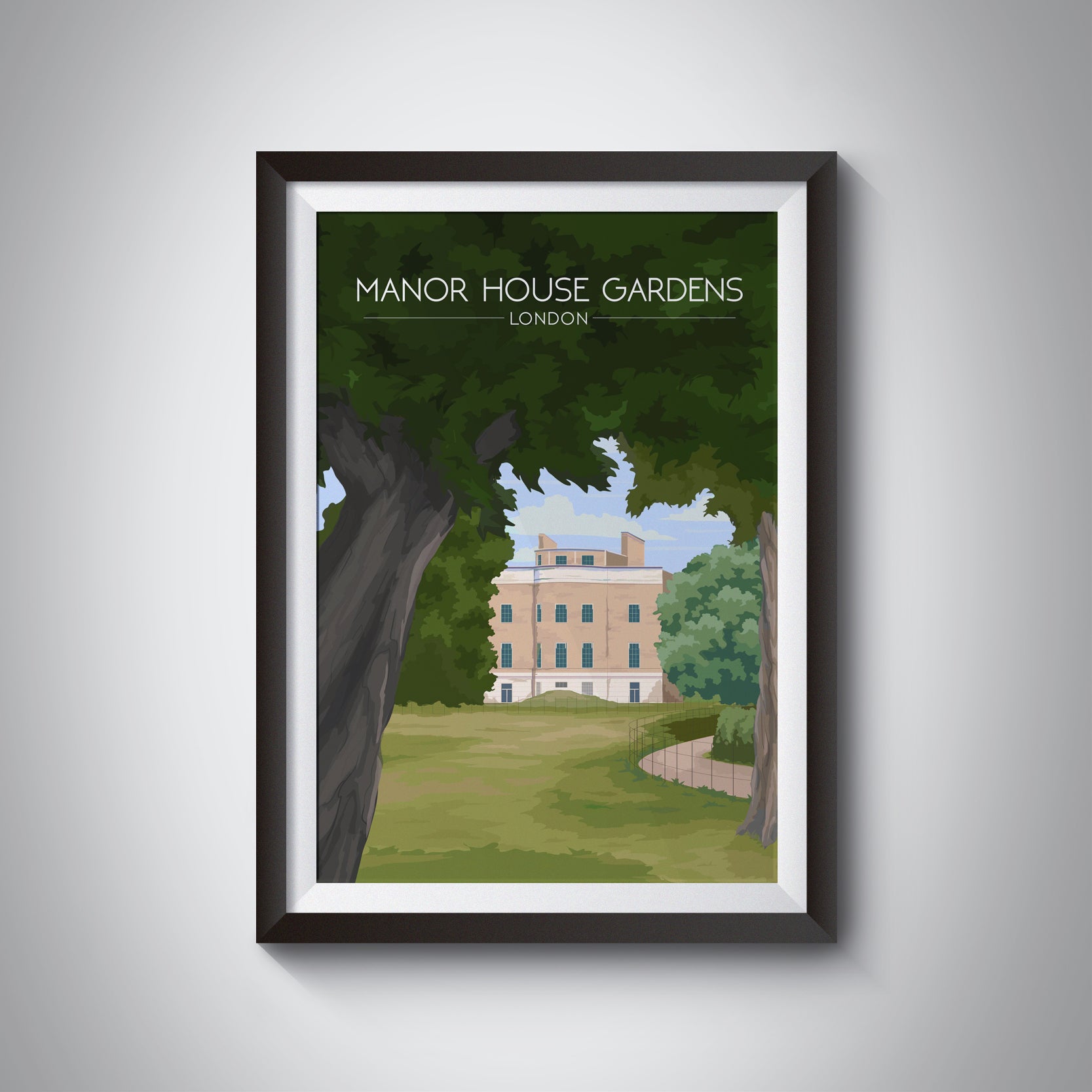 Manor House Gardens London Travel Poster – Bucket List Prints