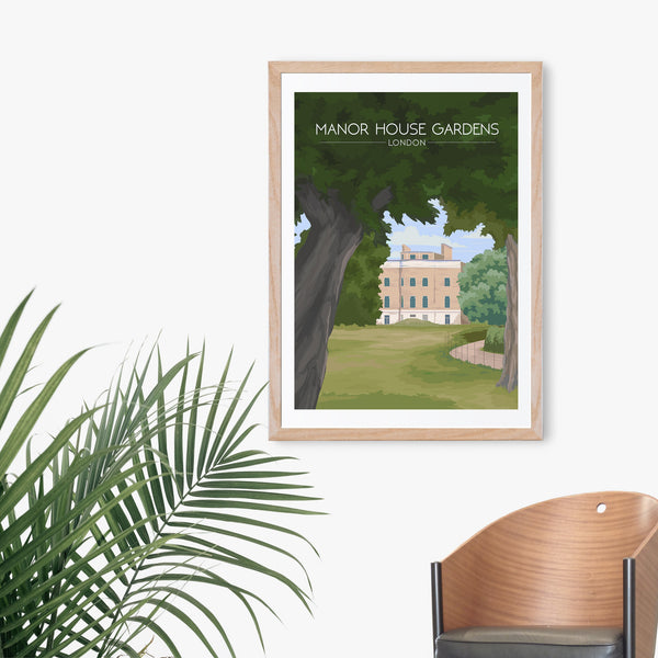 Manor House Gardens London Travel Poster