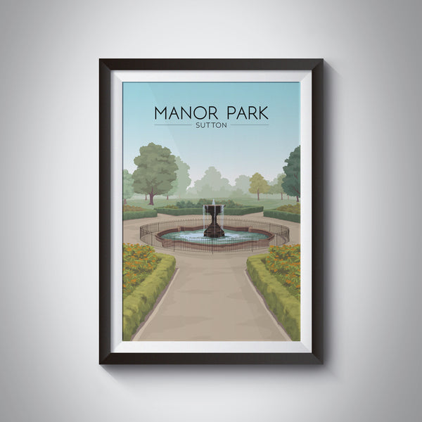 Manor Park Sutton Travel Poster