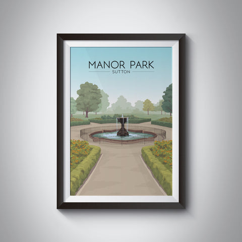 Manor Park Sutton Travel Poster