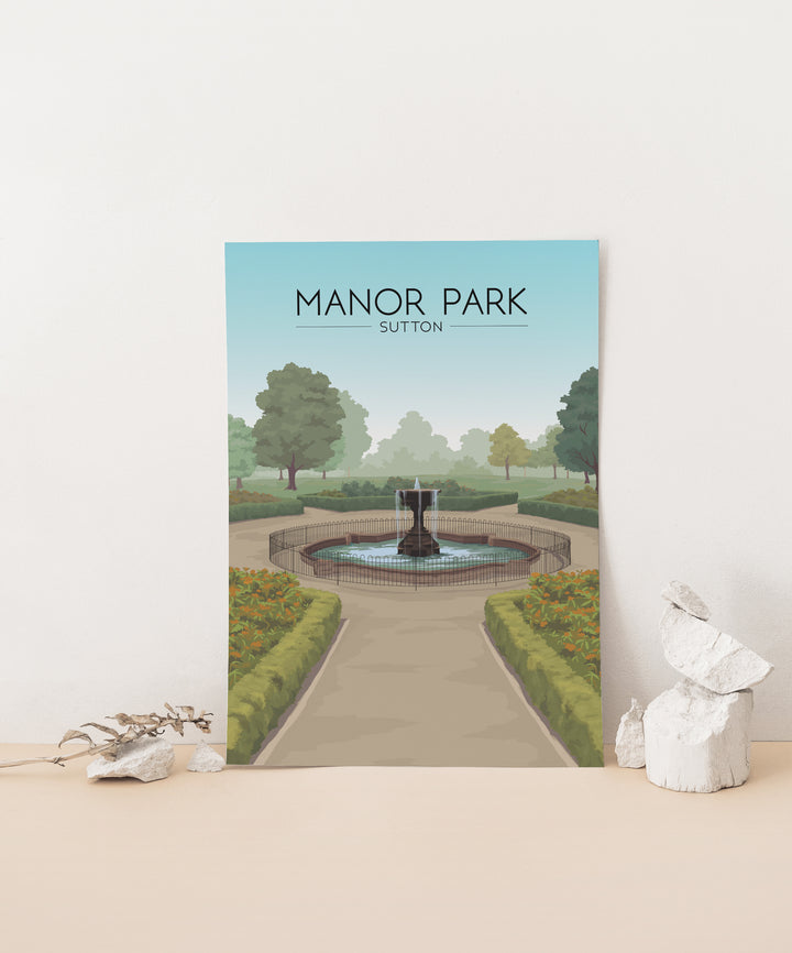 Manor Park Sutton Travel Poster