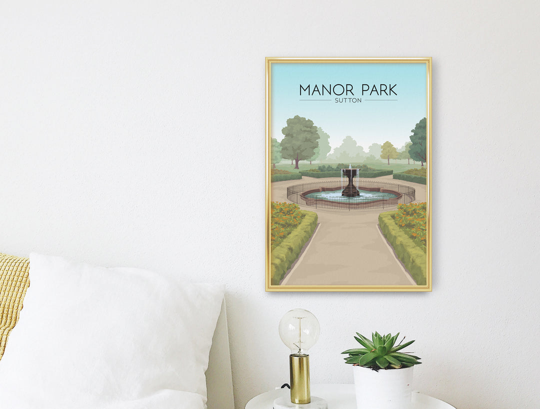 Manor Park Sutton Travel Poster