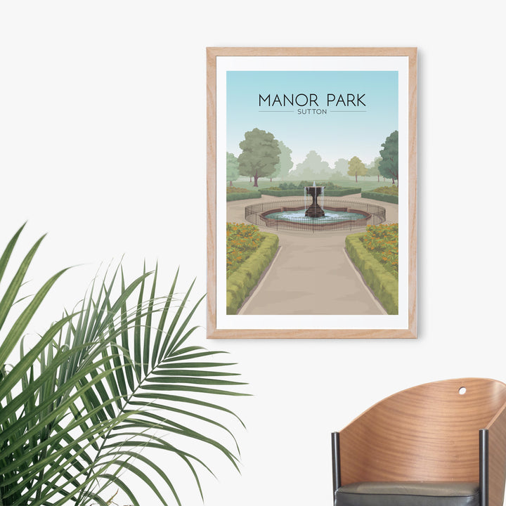 Manor Park Sutton Travel Poster