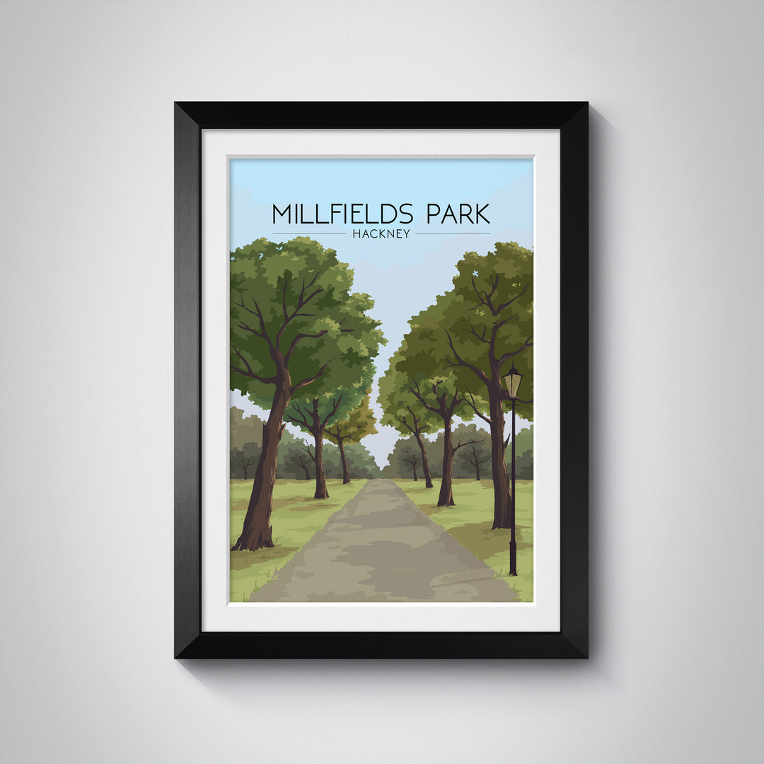 Millfields Park Hackney London Travel Poster