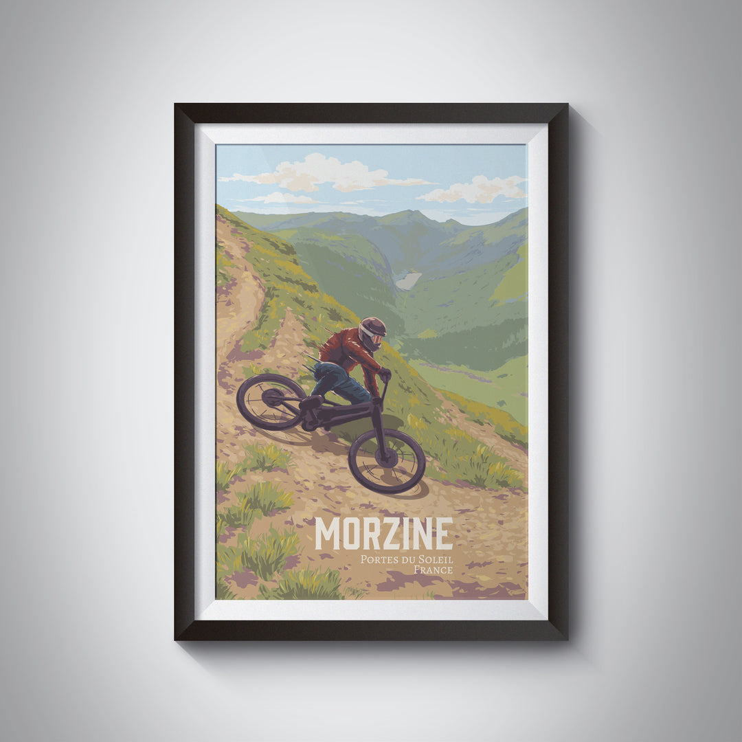 Morzine Mountain Biking Travel Poster