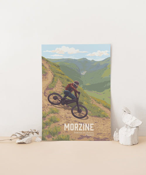Morzine Mountain Biking Travel Poster